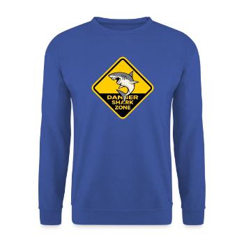 Gefahren-Hai-Zone - Unisex Pullover - Royalblau - Vorne - Alina (178cm) & Michal (187cm)