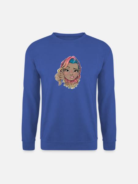 Mehrfarbiges Haar mit Missbilligungsgeste - Unisex Pullover - Royalblau