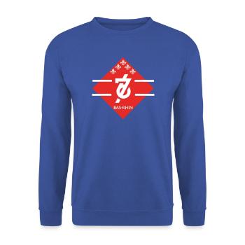 Bas-Rhin - Unisex Pullover - Royalblau - Vorne - Alina (178cm) & Michal (187cm)