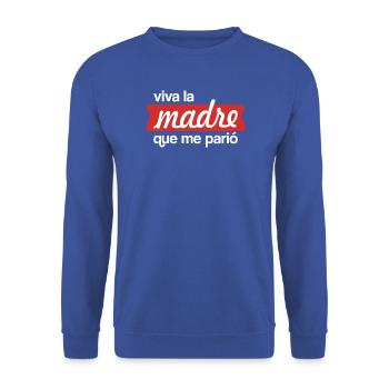 Lang lebe die Mutter, die mich geboren hat (dunkel) - Unisex Pullover - Royalblau - Vorne - Alina (178cm) & Michal (187cm)