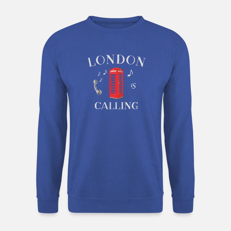 London is calling, England, rote Telefonzelle - Unisex Pullover - Royalblau