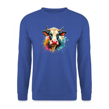 Vache - Sweat-shirt Unisexe - bleu royal - Devant - Alina (178cm) & Michal (187cm)