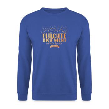 Fürchte dich nicht - Unisex Pullover - Royalblau - Vorne - Alina (178cm) & Michal (187cm)