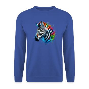 Zebra - Unisex Sweatshirt - royal blue - Front - Alina (178cm) & Michal (187cm)