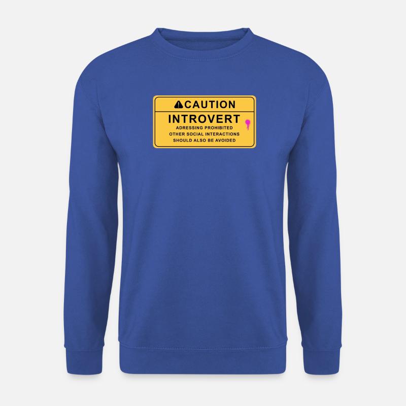 Caution Introvert - Unisex Pullover - Royalblau