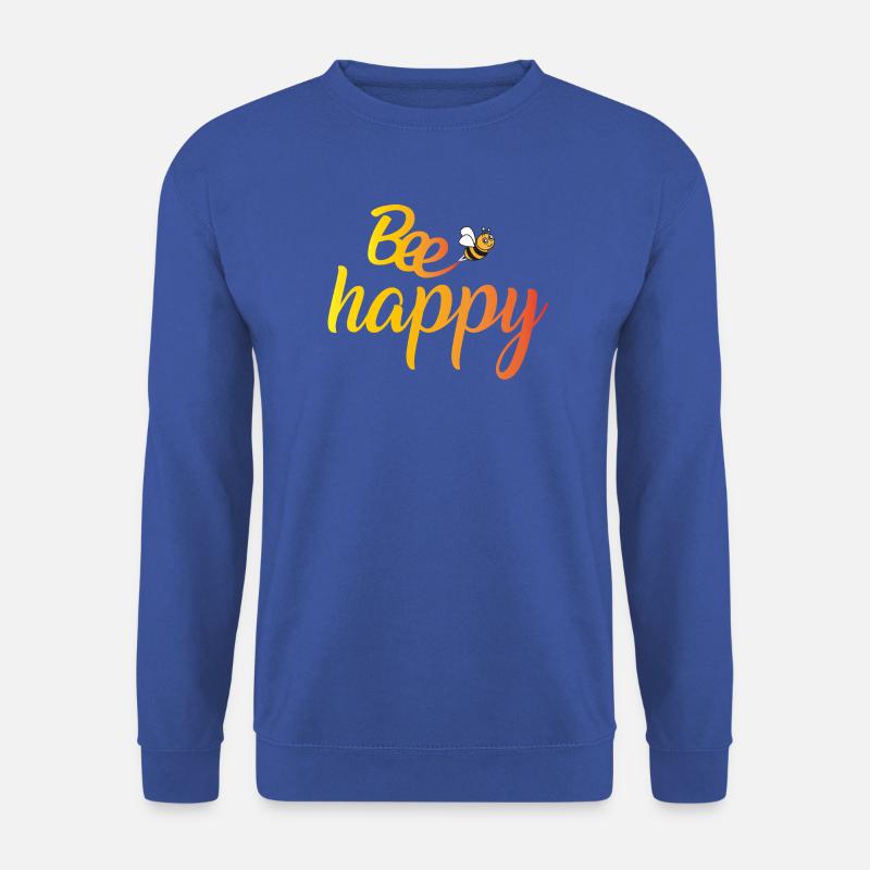 Bee Happy Gradient Font - Unisex Sweatshirt - royal blue