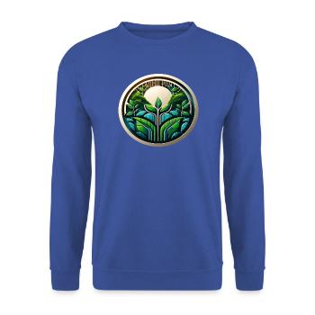 Eco Tech Logo Nature and Digitization - Unisex Sweatshirt - royal blue - Front - Alina (178cm) & Michal (187cm)