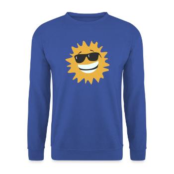 Sunburst Smiling with Sunglasses - Unisex Sweatshirt - royal blue - Front - Alina (178cm) & Michal (187cm)