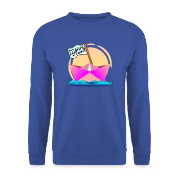 FEHMARN OSTSEEINSEL BOOTFAHREN - Unisex Pullover - Royalblau - Vorne - Alina (178cm) & Michal (187cm)