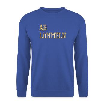 ABLÜMMELN FAULENZEN - Unisex Pullover - Royalblau - Vorne - Alina (178cm) & Michal (187cm)