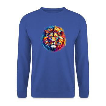 Lion - Sweat-shirt Unisexe - bleu royal - Devant - Alina (178cm) & Michal (187cm)