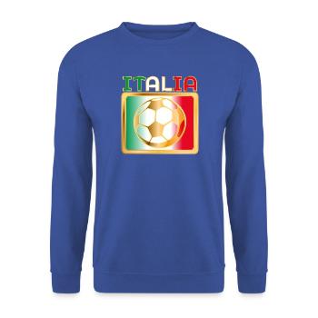 ITALIEN FUSSBALL - Unisex Pullover - Royalblau - Vorne - Alina (178cm) & Michal (187cm)