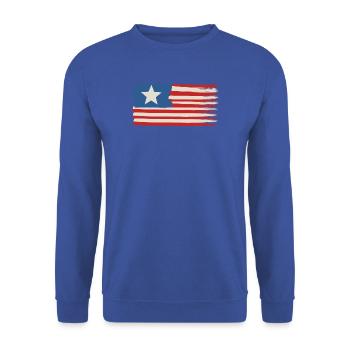 Ein Stern USA Flagge - Unisex Pullover - Royalblau - Vorne - Alina (178cm) & Michal (187cm)