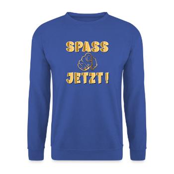 SPAß SPASS JETZT - Unisex Pullover - Royalblau - Vorne - Alina (178cm) & Michal (187cm)
