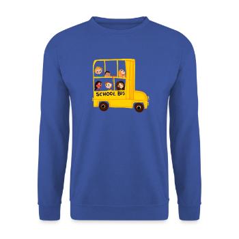 Schulbus - Unisex Pullover - Royalblau - Vorne - Alina (178cm) & Michal (187cm)