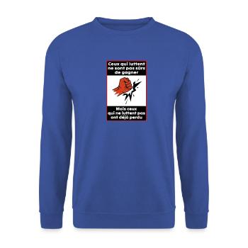 Diejenigen, die Schwierigkeiten haben - Unisex Pullover - Royalblau - Vorne - Alina (178cm) & Michal (187cm)