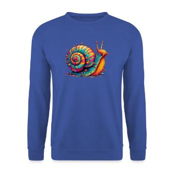 Schnecke - Unisex Pullover - Royalblau - Vorne - Alina (178cm) & Michal (187cm)