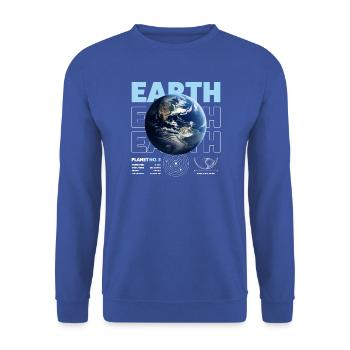 Earth details - Unisex Pullover - Royalblau - Vorne - Alina (178cm) & Michal (187cm)