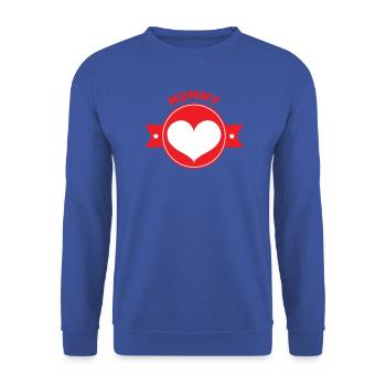 Maman d'Amour - Muttertag - Unisex Pullover - Royalblau - Vorne - Alina (178cm) & Michal (187cm)