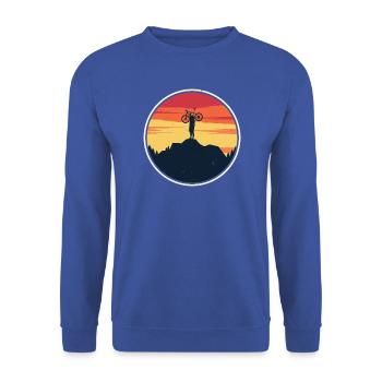 Sunset Summit Bikelift - Unisex Pullover - Royalblau - Vorne - Alina (178cm) & Michal (187cm)
