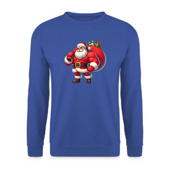 Weihnachtsmann Muskel Mann - Unisex Pullover - Royalblau - Vorne - Alina (178cm) & Michal (187cm)