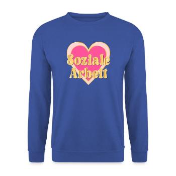 HERZ SOZIALE ARBEIT - Unisex Pullover - Royalblau - Vorne - Alina (178cm) & Michal (187cm)