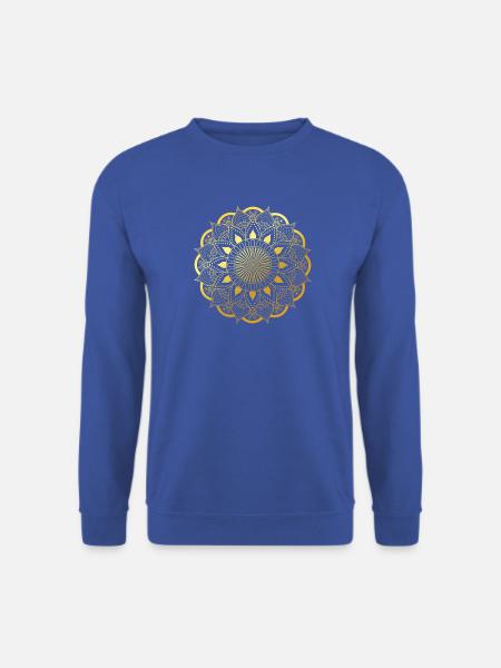 Goldenes Mandala - Unisex Pullover - Royalblau