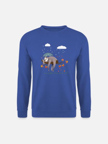 Faultier im Regen - Unisex Pullover - Royalblau