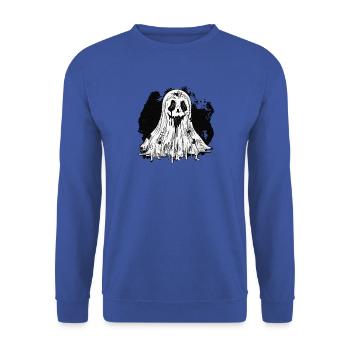 Schwarzweiß Spukgeist mit Flecken - Unisex Pullover - Royalblau - Vorne - Alina (178cm) & Michal (187cm)