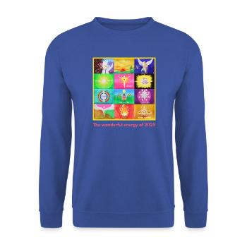 JahresEnergie-Bild 2025 - Sonja Ariel von Staden - Unisex Pullover - Royalblau - Vorne - Alina (178cm) & Michal (187cm)