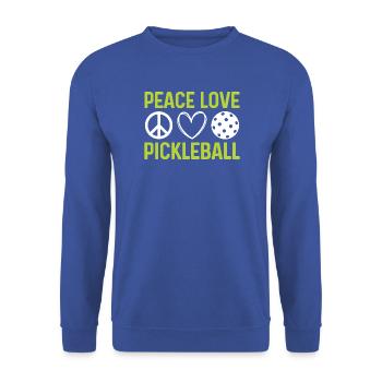 Peace Love Pickleball - Unisex Sweatshirt - royal blue - Front - Alina (178cm) & Michal (187cm)