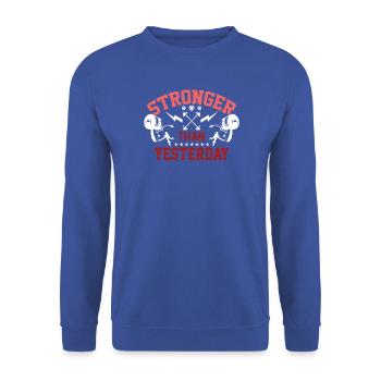 Stärker als gestern - Unisex Pullover - Royalblau - Vorne - Alina (178cm) & Michal (187cm)