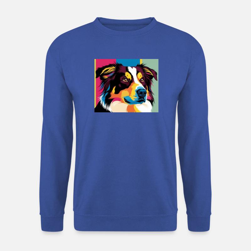Buntes Pop-Dog-Porträt - Unisex Pullover - Royalblau