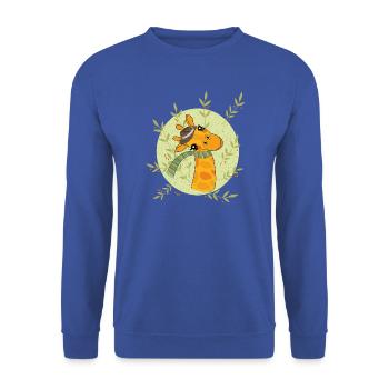 Giraffe in spring - Unisex Sweatshirt - royal blue - Front - Alina (178cm) & Michal (187cm)