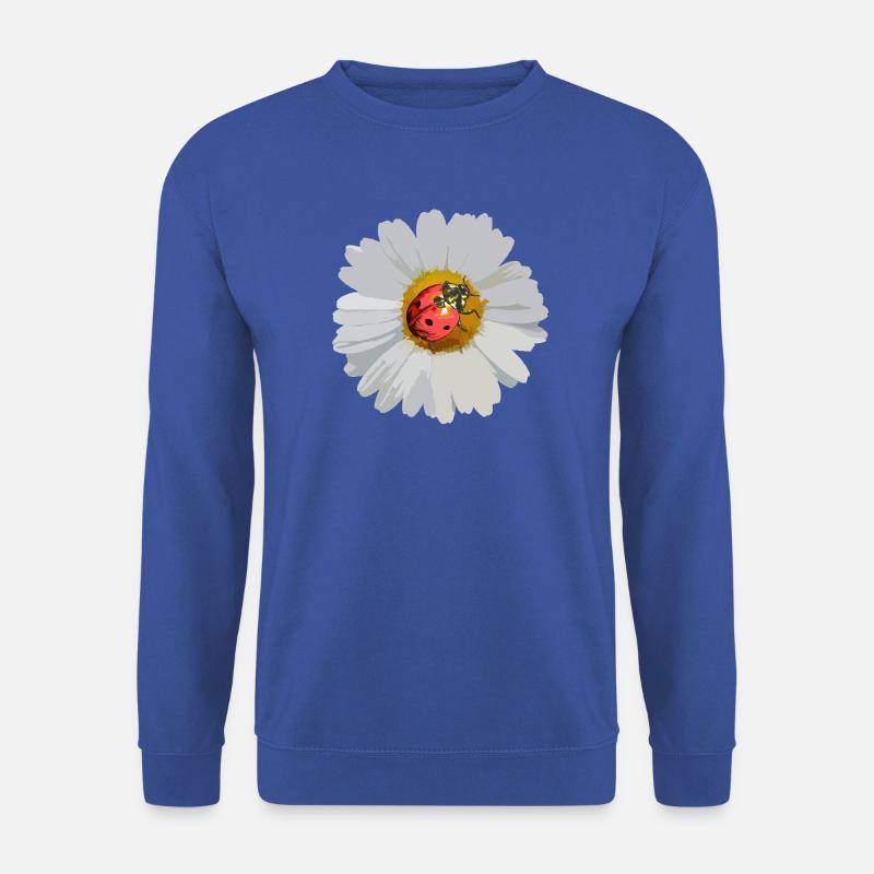 Daisies with Ladybug Motif - Unisex Sweatshirt - royal blue