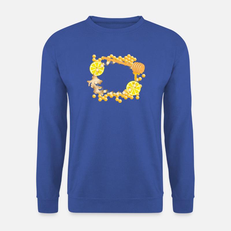 Ingwer-Zitrone-Honig-Rahmen – Wohlfühlmotiv - Unisex Pullover - Royalblau