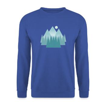 Astral mountain landscape in blue tones - Unisex Sweatshirt - royal blue - Front - Alina (178cm) & Michal (187cm)