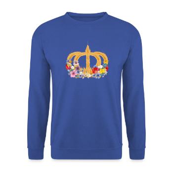 Couronne de blé avec des fleurs – symbole de la nature et de la récolte - Sweat-shirt Unisexe - bleu royal - Devant - Alina (178cm) & Michal (187cm)