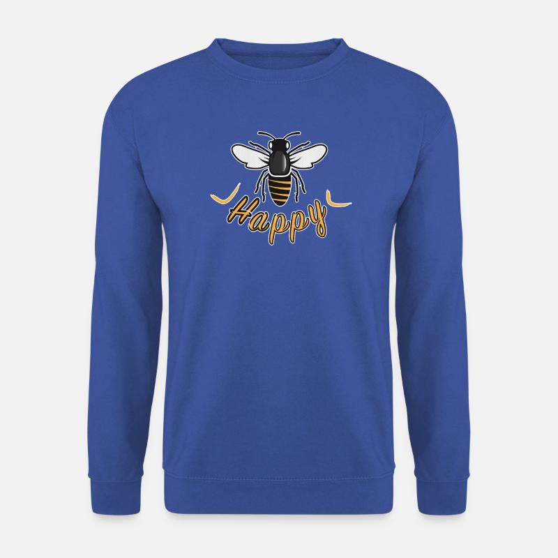 Happy bee with 'Happy' lettering - Unisex Sweatshirt - royal blue