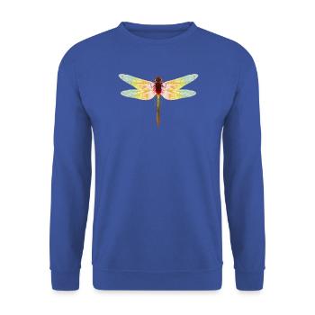 Iridescent Dragonfly – Filigree Insect Motif - Unisex Sweatshirt - royal blue - Front - Alina (178cm) & Michal (187cm)