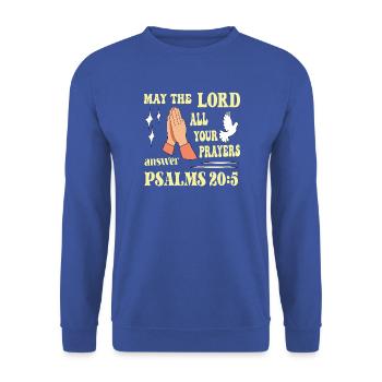 Psalm 20:5 May the Lord... - Unisex Sweatshirt - royal blue - Front - Alina (178cm) & Michal (187cm)