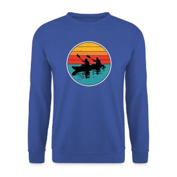 Kajak Duo Circle bei Sonnenuntergang - Unisex Pullover - Royalblau - Vorne - Alina (178cm) & Michal (187cm)