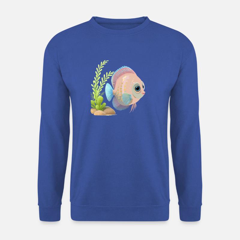 Bunte Diskusfische in der Nähe von Pflanzen - Unisex Pullover - Royalblau