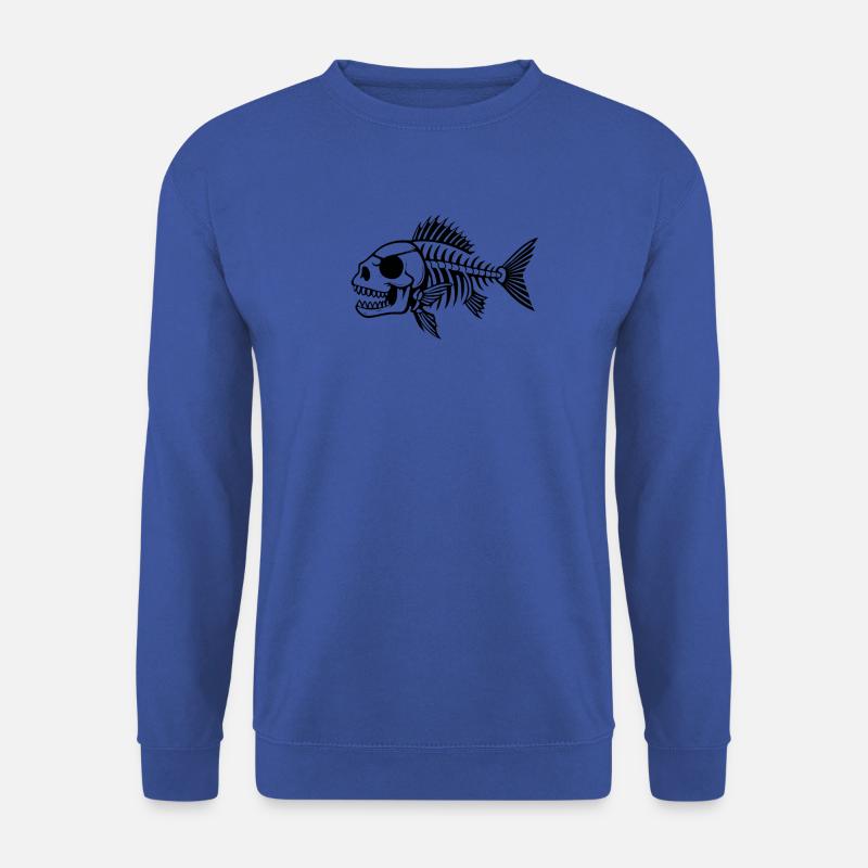 Fischskelett Silhouette - Unisex Pullover - Royalblau