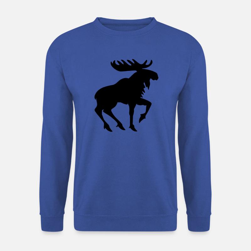 Heraldischer Elch – Emblem im Schattenstil - Unisex Pullover - Royalblau