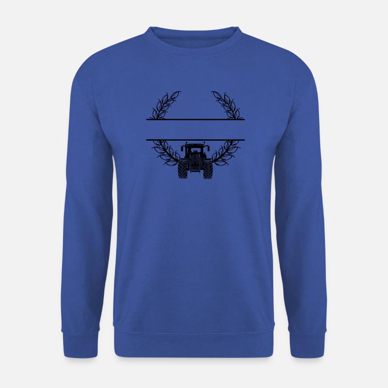 Traktor-Frontansicht im Weizenkranz - Unisex Pullover - Royalblau