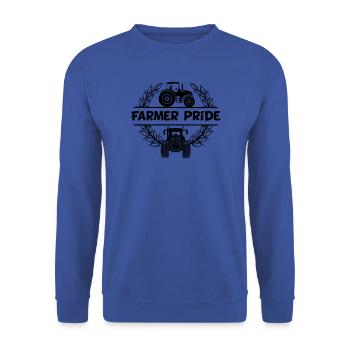 Farmer power design tractor text Farmer pride - Unisex Sweatshirt - royal blue - Front - Alina (178cm) & Michal (187cm)