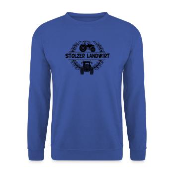 Stolzer Landwirt De fiers agriculteurs design avec tracteur - Sweat-shirt Unisexe - bleu royal - Devant - Alina (178cm) & Michal (187cm)