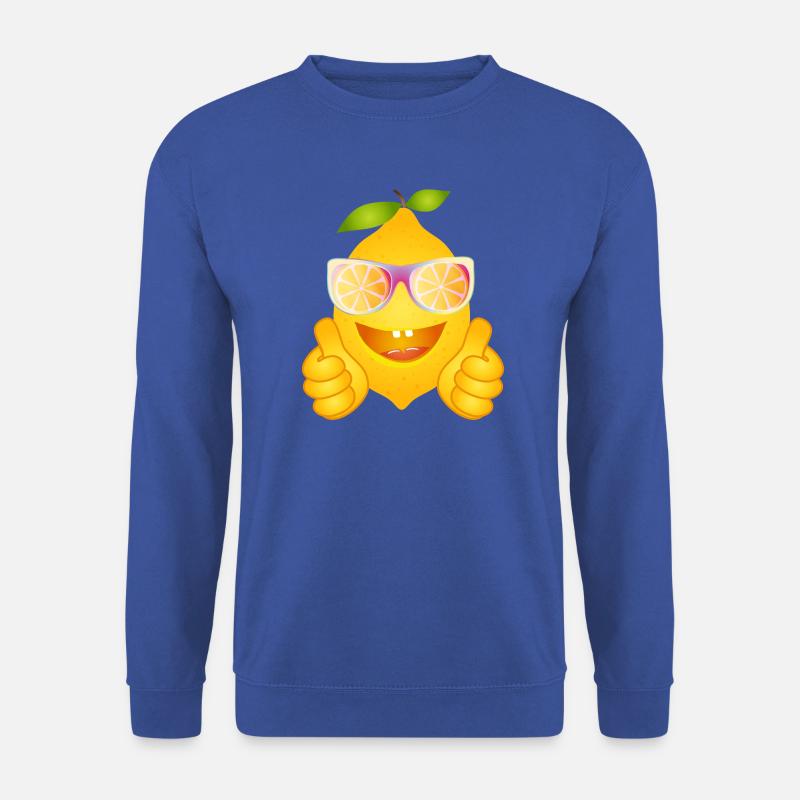 Coole Zitrone mit Sonnenbrille – Comicfrucht - Unisex Pullover - Royalblau
