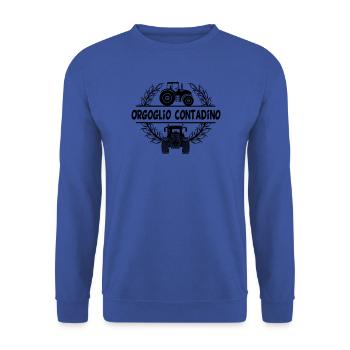 Proud Peasant – Italian text Orgoglio contadino - Unisex Sweatshirt - royal blue - Front - Alina (178cm) & Michal (187cm)